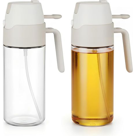 d'huile Spray, Distributeur de Huile D Olive, Distributeur Huile d Olive Pulverisateur, Spray Huile Cuisine, Verre Verseur en Verre (2 Pièces, 550 ml) (1/5)