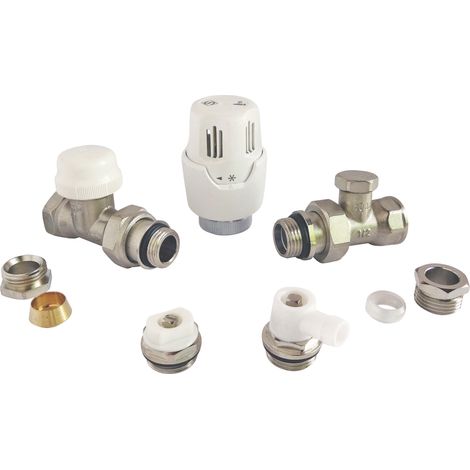 Kit radiateur robinet thermostatique droit 15/21 (1/4)