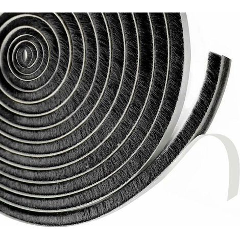 Bürstendichtung für Schiebetüren 9 mm x 23 mm – Selbstklebend – Schall- und Wärmedämmung – Länge 6 m – Für Fenster und Türen (1/5)