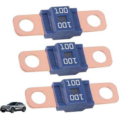 3 Pieces Midi Fuses 100A, Car Fuse, High Voltage 12V-58V, Compatible with Cars, Trucks, Construction Vehicles, Buses, Caravans (1/5)