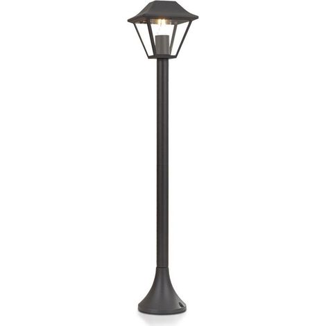 V-TAC VT-845 Portalampada da giardino lanterna in alluminio nero fissaggio a terra 95CM IP44 1xE27 - SKU 8687 (1/5)