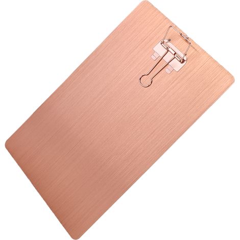 Porte-documents/bloc-notes en métal rose doré (1/5)