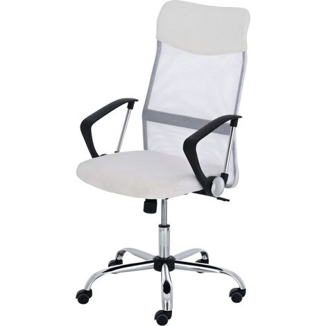 Sillón de oficina de malla blanca con 5 ruedas BUR10022 (1/2)