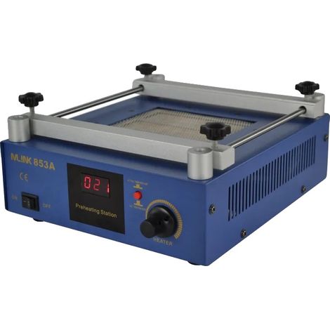 Estación de precalentamiento por infrarrojos, alimentación de 110 V/220 V, consumo de energía de 600 W, rango de temperatura de 100 a 380 °C, elemento calefactor de cuarzo infrarrojo, dimensiones de l (1/5)