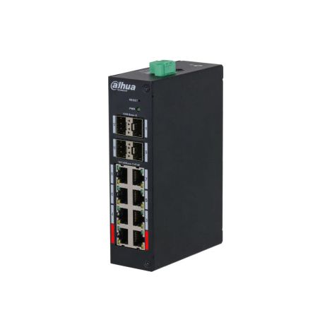 (DH-HS4412-8ET-96) DAHUA SWITCH INDUSTRIAL MANAGED 8 PUERTOS POE 10/100 MBPS + 4 SFP 1000 MBPS UPLINK