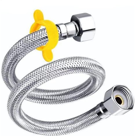 Tuyau de douche flexible, anti-torsion, universel, compatible avec pommeau de douche et douchette bidet, pour salle de bain et jardin (argenté) (1/5)