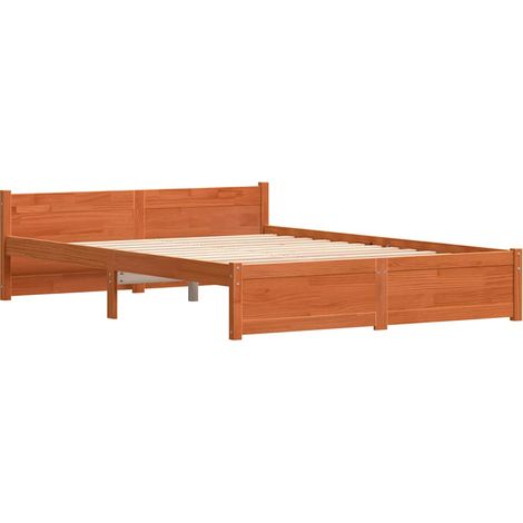 vidaXL Struttura del letto con testiera Cera marrone 160 x 200 cm (1/5)