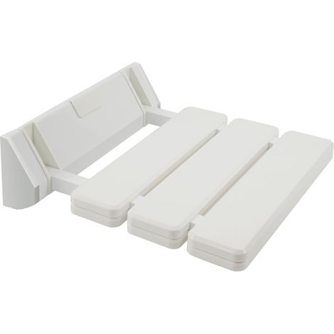 Siège pliable mural pour douche baignore an aluminium verni blanc aide sanitaire mod. Safe