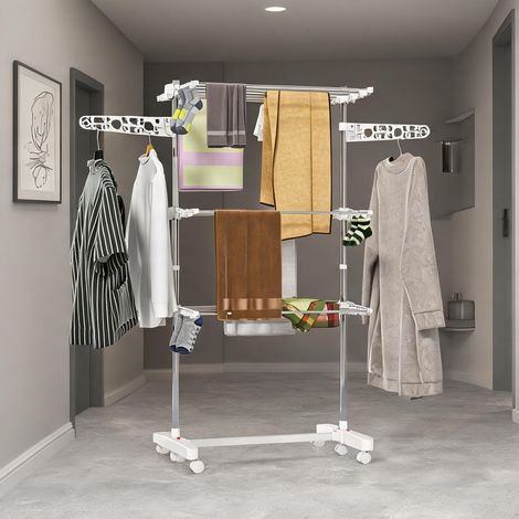 Porte-manteau 3 niveaux pliable 142 x 55 x 152 cm (1/5)