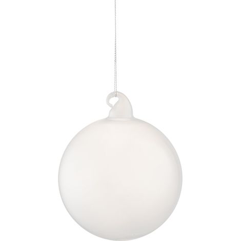 Set 6 sfere in vetro bianco latte 10 cm (1/2)