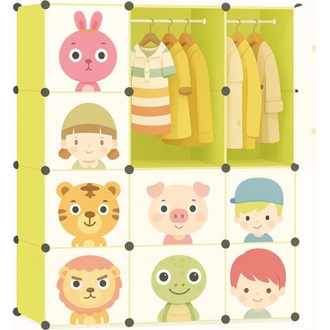 Modularer Kleiderschrank für Kinder – grün (1/5)