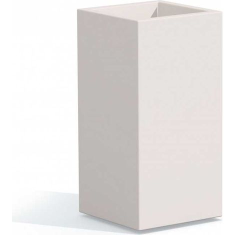 Vaso quadrato in resina h 80 mod. Cube Top 40x40 bianco