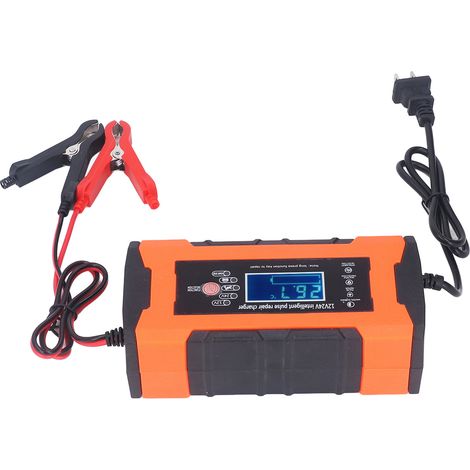 Chargeur de batterie intelligent à impulsion 12V/10A 24V/5A, réparateur universel pour moto et voiture, prise US 110-220V, avec adaptateur (1011220216211). (1/5)