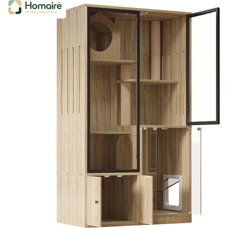 Tierkäfig aus Holz, MDF und Naturglas 90 x 50 x 160 cm HOMAIRE (1/5)