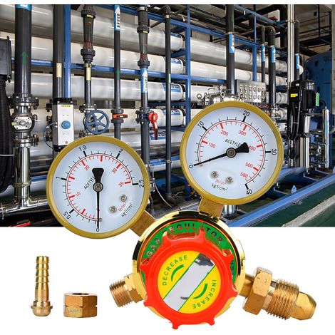 Manomètre à acétylène WX YQE‑03 /60, réducteur de pression pour chalumeau à gaz, kit de soudage et de découpe G5/8 CGA580 (1/5)
