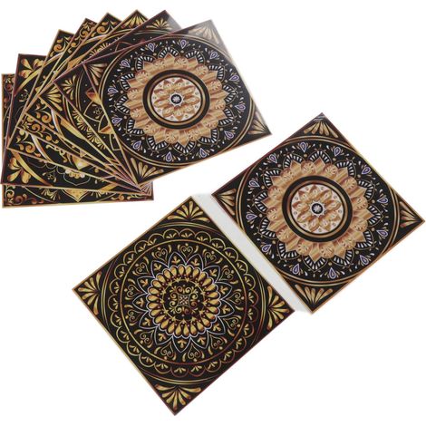 Lot de 10 stickers muraux transparents imperméables à motifs pour carrelage, parfaits pour les chambres d'hôtel et les cuisines. (1/5)