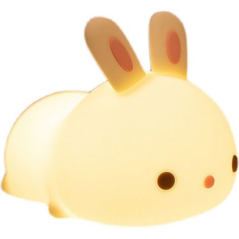 Veilleuse lapin à induction, portable, en silicone, style mignon, rechargeable, lampe de nuit pour enfants pour la chambre (1/5)