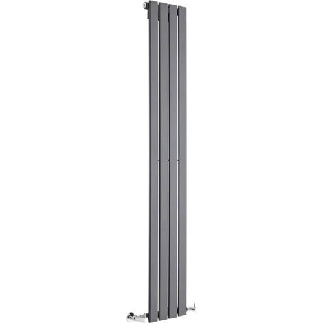 Milano Alpha Anthracite Vertical Column Single Flat Panel Radiator - 1600mm x 280mm (1/5)
