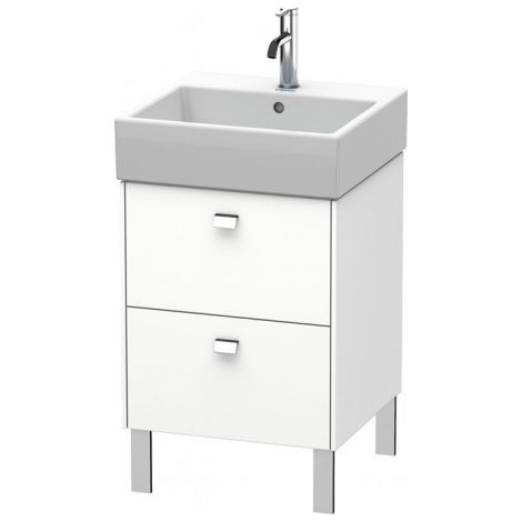Duravit Meuble sous-lavabo Brioso 48,4 x 45,9 cm, 2 tiroirs, avec découpe pour siphon et tablier, pour lavabo Vero Air 23505050, Couleur (avant/corps): Décor blanc mat, poignée chromée - BR443201018