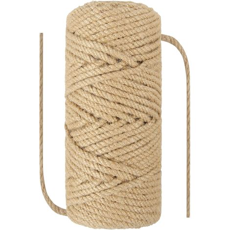 4 mm x 50 mètres Corde de Chanvre Sisal Naturel Corde épaisse pour Chat Arbre Griffoir, Jardin, Reliure, Artisanat Matériel d'emballage (1/5)