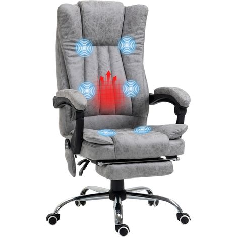 Silla de oficina con masaje en 6 puntos y calefacción, altura ajustable, 113-120 x 62 x 67 cm, gris (1/5)