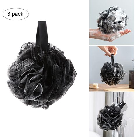 Lot de 3 Éponges de Bain Exfoliantes Pouf Gant de Douche Loofah Brosse Corps Maille pour Femmes Hommes (1/5)