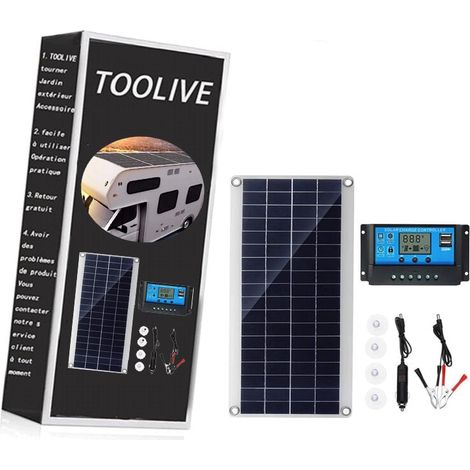 25 W 12 V Solarpanel-Kit mit 20 A Laderegler, ideal für Wohnmobile, Yachten, Gärten, Außenbeleuchtung.