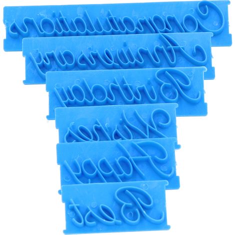 6-teiliges DIY-Buchstaben-Kuchenform-Set, Alphabet-Stempel, Gebäckformzubehör, Blau (1/5)