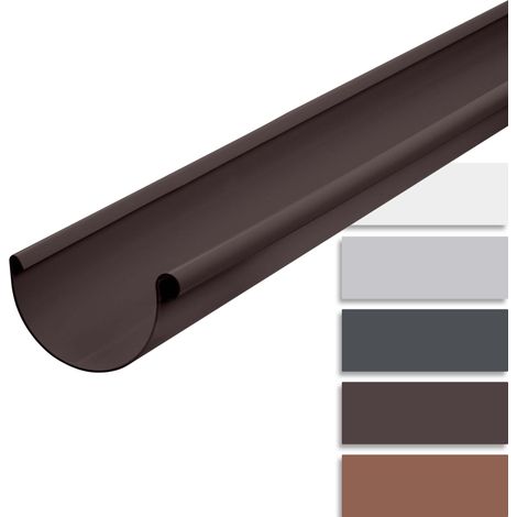 INEFA Gouttière demi-ronde 200cm PVC, montage simple par emboîtement, Made in Germany - 150mm, 1 pièce brun foncé