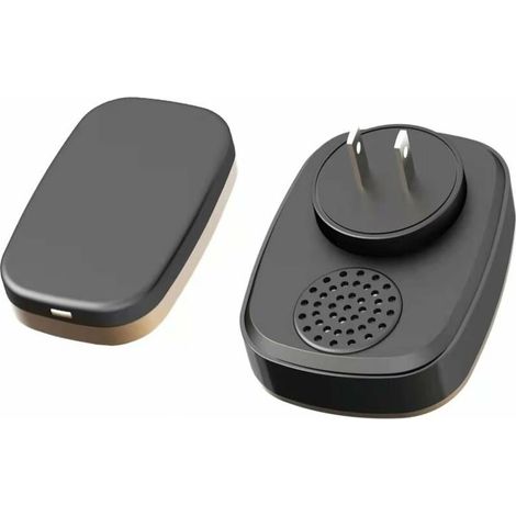 Par sonnette sans fil, portée de 1 000 pieds assez forte avec 4 niveaux de volume et carillons de porte LED silencieux clignotants (noir) (1/4)