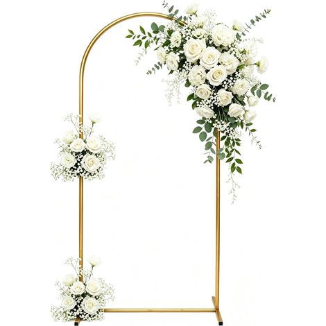 2Mx1M Arche de Mariage, Support en Métal Arche Backdrop Stand Pour Mariage, Anniversaire, Fête, Remise de Diplôme, Décoration de Fond de Studio (1/5)
