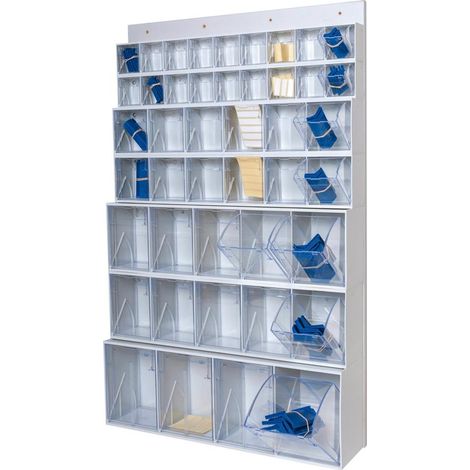 Hünersdorff Lagersystem MultiStore Wand-Set 44 Klarsichtbehälter hochschlagfest Kunststofflichtgrau (1/2)