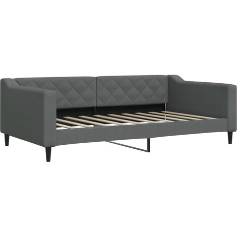 Sofá cama de tela gris oscuro 100x190 cm vidaXL (1/5)