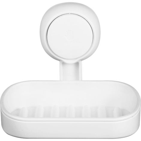 Suction Cup Soap Dish, No Drilling Required, Two Layers, White ABS (1/5)