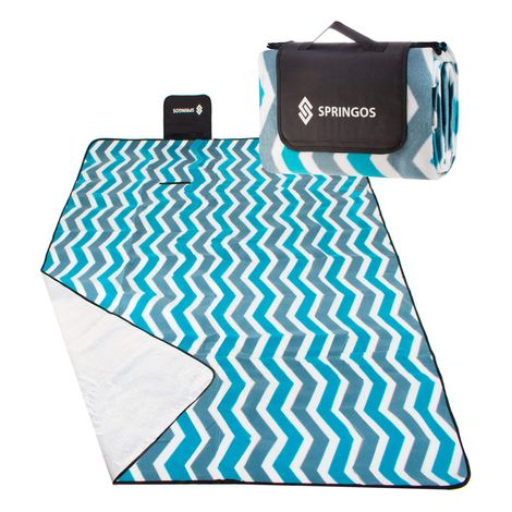SPRINGOS Coperta da picnic 220 x 180 cm A zig-zag, Coperta da esterno Coperta per auto Asciugamano da spiaggia Tappetino per sedersi.