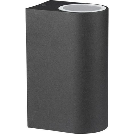 Foco de pared LED doble V-TAC con soporte 2 GU10, redondo, aluminio, color negro, IP44