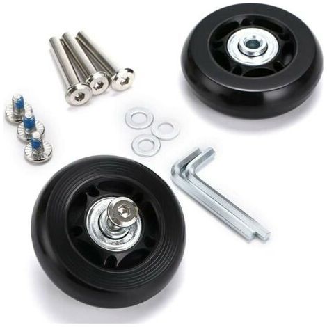 Kit de reparación de rodamientos de repuesto para ruedas de maleta de 2 piezas, 60×18 mm, color negro. (1/5)