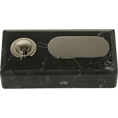 Sonnette Tavira filaire marbre noir bouton étiquette chrome