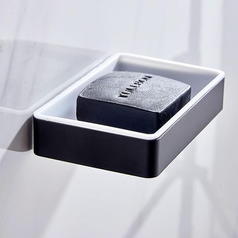 Porte-savon sans perçage, porte-savon pour salle de bain, douche, cuisine, en aluminium et plastique ABS, colle forte, porte-savon mural pour douche (1/5)