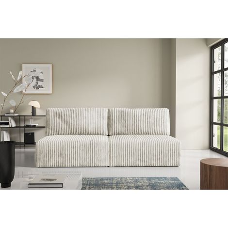 Sofa 3-Sitzer mit Schlaffunktion NATALIA XS in Stoff Tilia Creme (1/5)