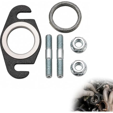 Kit Joint Échappement Scooter 50cc Avec Goujons M6 Et Écrous À Bride, Joint Collecteur Résistant Haute Température Pour Entretien Système Échappement Noir Universel (1/5)