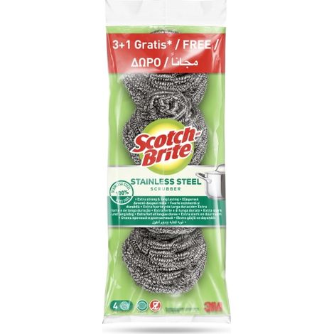 ESTROP SCOTCH ACERO INOX 4 UDS (ESPONJA ACERO INOX)