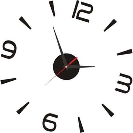 Moderne schwarze DIY-Wanduhr, 40 cm rahmenlos, 3D-Acryl, geräuschlos, mit minimalistischem Design und europäischen Elementen.