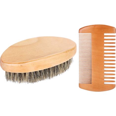 Brosse à Barbe Ronde pour Entretien Moustache et Soin Peau - Accessoire Rasage et Nettoyage Visage (1/5)