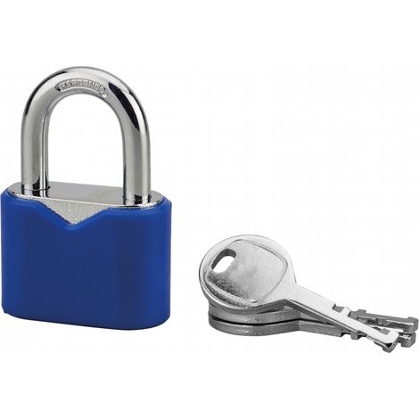 Cadenas à clé, intérieur, ovale, 40mm, gainé PVC, anse acier cémenté, 3 clés - SP