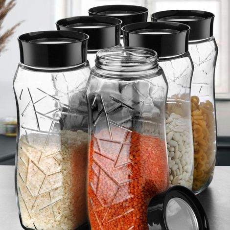 Lot de 6 bocaux 100% verre 10 x 26 cm