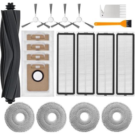 19 Accessoires pour Dreame L10s Ultra / L10 Ultra / L10 Prime/Xiaomi X20+ Pièces de Rechange avec 1 Brosse Principale 4 Sac Aspira (1/4)