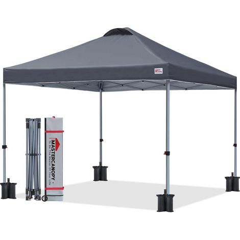 Pop-up Pavillon 2,5x2,5m Anthrazit, 3-fach höhenverstellbar, UPF50+, wasserabweisend, inkl. Rolltasche (1/5)