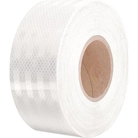 GDHZS-  Ruban Réfléchissant Blanc 10 m x 5 cm Ruban D'avertissement Réfléchissant Ruban Adhésif Réfléchissant Bande Réfléchissante Autocollante Bande Reflechissante de Sécurité Ruban Réflecteur (1/5)