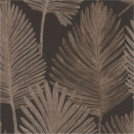 Nature wallpaper wall Profhome 786736 hot embossed non-woven wallpaper textured with floral ornaments and metallic highlights anthracite black brown bronze 5,33 m2 (1/5)